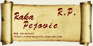 Raka Pejović vizit kartica